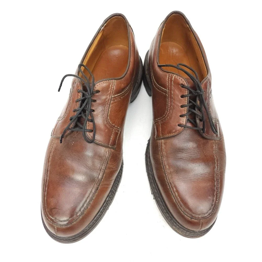 Allen Edmonds Wilbert Brown Calf Leather Oxford Derby Shoes 10 D